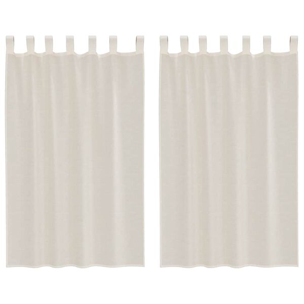 vidaXL Rideaux en voile avec passants 2 pcs cr&egrave;me