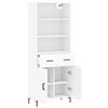 vidaXL Buffet haut Blanc 69,5x34x180 cm Bois d'ing&eacute;nierie