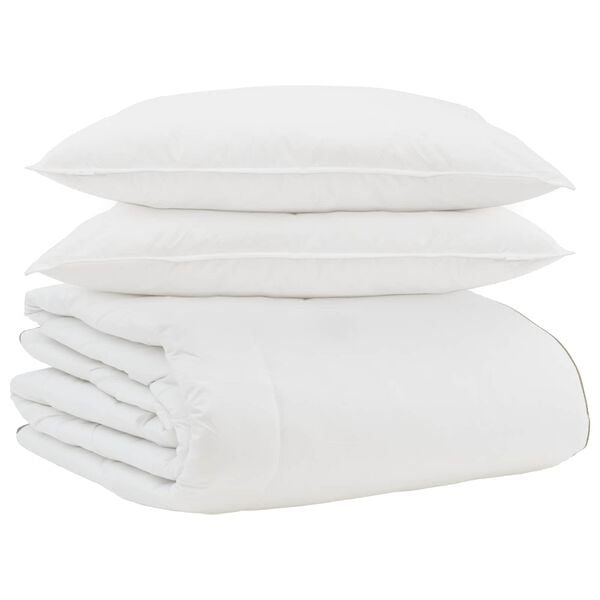 vidaXL Duvet d'hiver avec oreiller 3 pcs Blanc Plume de canard