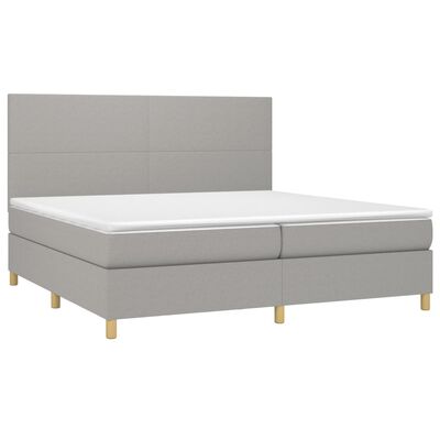 vidaXL Sommier à lattes de lit et matelas et LED Gris clair 200x200 cm