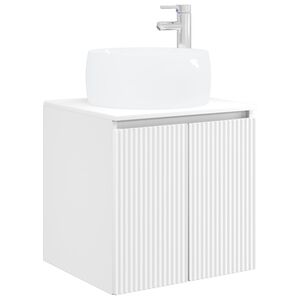 vidaXL Vanit&eacute; de lavabo mural Blanc 49,5 x 44,5 x 66 cm