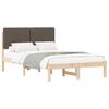 vidaXL Cadre de lit avec t&ecirc;te de lit rembourr&eacute;e Taupe 135 x 190 cm