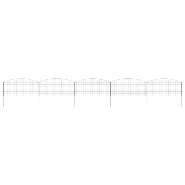 vidaXL Ensemble de cl&ocirc;ture de jardin 5 pcs Vert 100 x 50 cm Acier