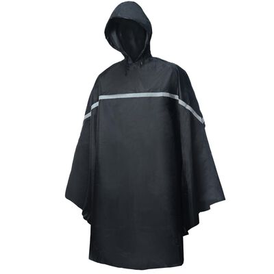 Willex Poncho de pluie avec capuche Taille unique Noir