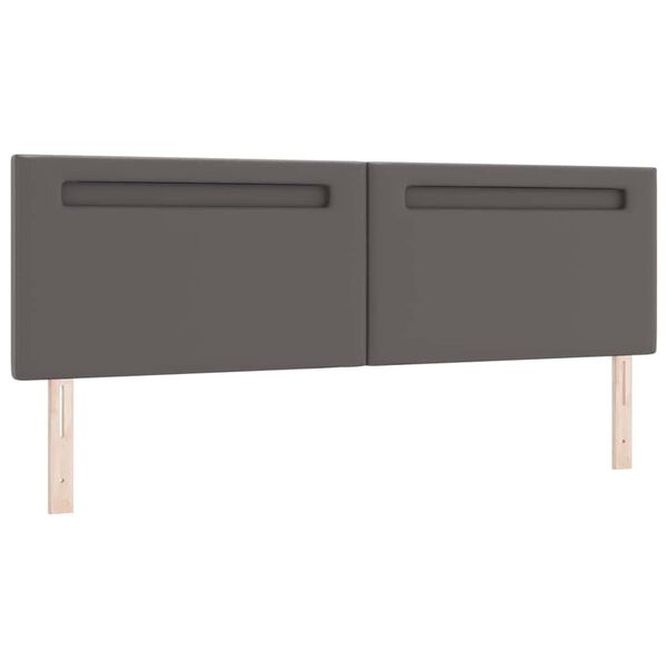 vidaXL T&ecirc;te de lit LED Gris 180 cm Cuir synth&eacute;tique