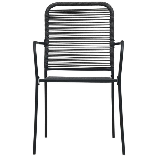 vidaXL Chaises de jardin lot de 2 Corde en coton et acier Noir