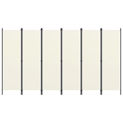 vidaXL Cloison de séparation 6 panneaux Blanc crème 300x180 cm