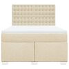 vidaXL Sommier &agrave; lattes de lit avec matelas Cr&egrave;me 140x200 cm Tissu