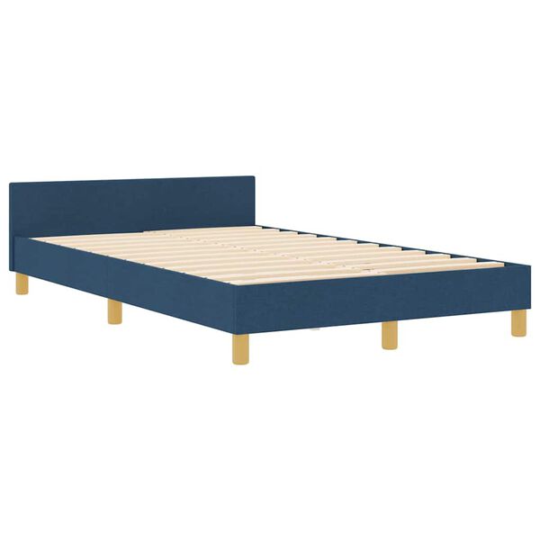 vidaXL Cadre de lit avec t&ecirc;te de lit Bleu 120 x 200 cm tissu