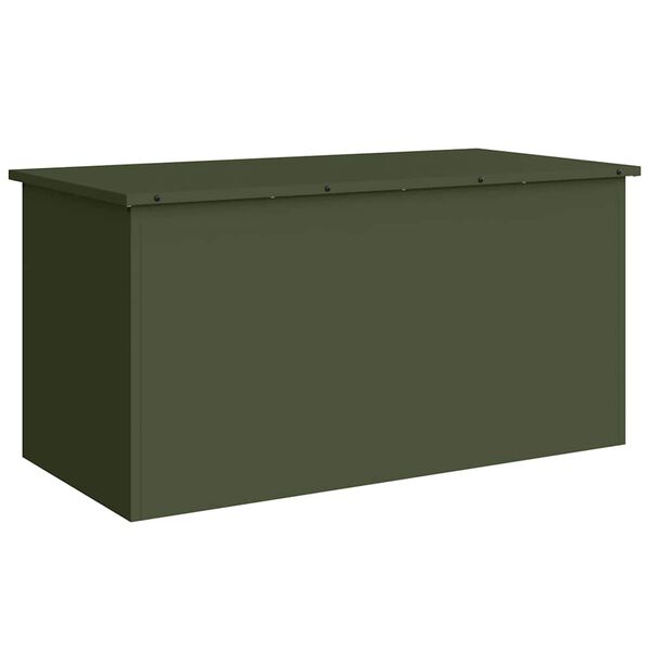 vidaXL Bo&icirc;te de Rangement Ext&eacute;rieure Vert olive 100 x 50,5 x 50 cm