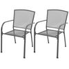 vidaXL Ensemble &agrave; manger de jardin 3 pcs Acier Anthracite