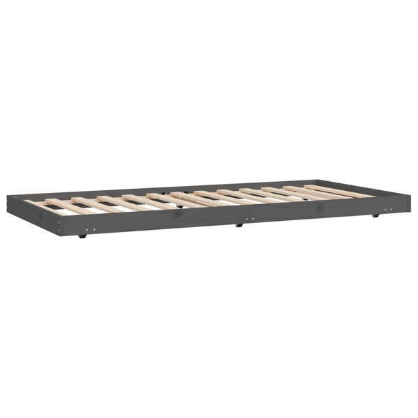 vidaXL Cadre de lit sans matelas gris 75x190 cm bois de pin massif