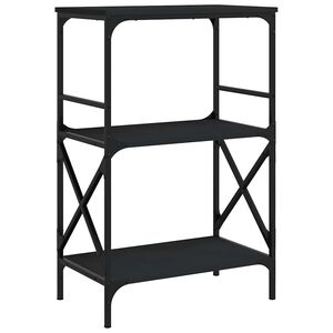 vidaXL Biblioth&egrave;que &agrave; 3 niveaux noir 59x35x90,5 cm bois d'ing&eacute;nierie