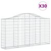 vidaXL Paniers &agrave; gabions arqu&eacute;s 30 pcs 200x30x100/120 cm Fer galvanis&eacute;