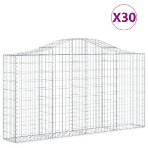 vidaXL Paniers &agrave; gabions arqu&eacute;s 30 pcs 200x30x100/120 cm Fer galvanis&eacute;