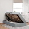 vidaXL Lit avec rangement et matelas Gris clair 100 x 200 cm Polyester