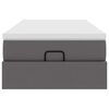 VidaXL Cadre de lit ottoman avec matelas gris 100x200 cm similicuir