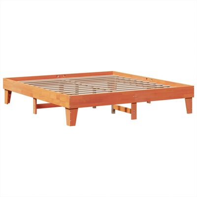 vidaXL Cadre de lit sans matelas cire marron 200x200cm bois pin massif