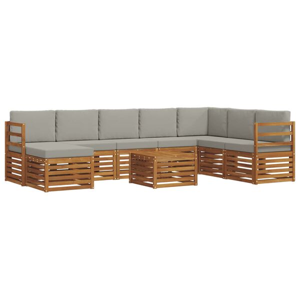 vidaXL Ensembles de canap&eacute;s avec coussin 9 pcs Gris Naturel et Clair