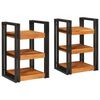 vidaXL Table de chevet 2 pcs Marron et Noir Bois d'acacia massif