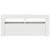 vidaXL Meuble TV avec lumi&egrave;res LED blanc 90x35x40 cm