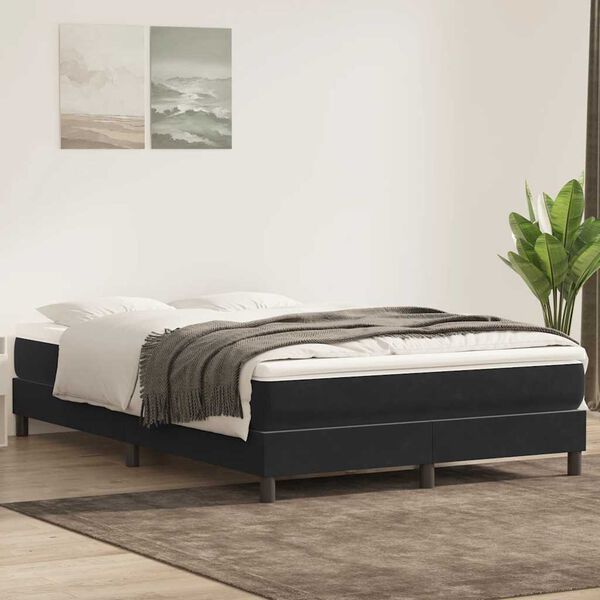 vidaXL Sommier &agrave; lattes de lit sans matelas noir 140x220 cm velours