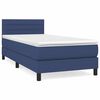 vidaXL Sommier &agrave; lattes de lit avec matelas Bleu 90x190 cm Tissu