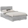 vidaXL Cadre de lit Gris Sonoma 135 x 190 cm Bois d'ing&eacute;nierie