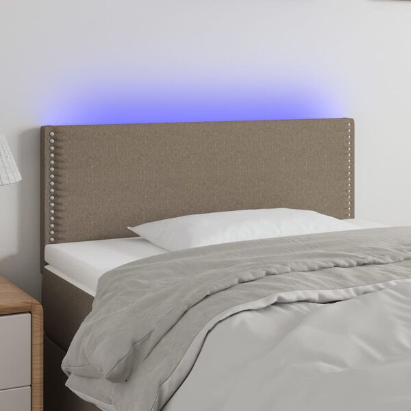 vidaXL T&ecirc;te de lit &agrave; LED Taupe 100x5x78/88 cm Tissu