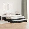 vidaXL Cadre de lit avec rangement Ch&ecirc;ne noir 140 cm Bois d'ing&eacute;nierie