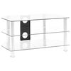 vidaXL Meuble TV Transparent 75x40x40 cm Verre trempé