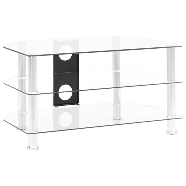 vidaXL Meuble TV Transparent 75x40x40 cm Verre trempé