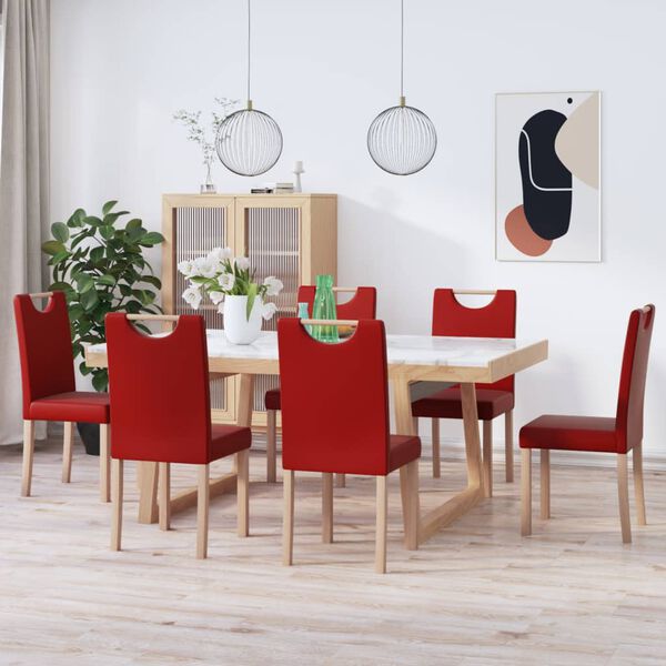 vidaXL Chaises &agrave; manger lot de 6 rouge bordeaux similicuir