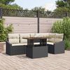 vidaXL Ensemble de canap&eacute; de jardin 6 pcs Noir Poly rotin
