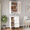 vidaXL Buffet haut Blanc Bois d'ing&eacute;nierie
