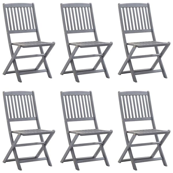 vidaXL Chaises pliables d'ext&eacute;rieur lot de 6 et coussins Bois d'acacia