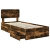 vidaXL Cadre de lit Ch&ecirc;ne Fum&eacute; 100 x 200 cm Bois d&rsquo;ing&eacute;nierie
