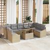vidaXL Ensemble de canap&eacute; de jardin 10 pcs Beige et Gris clair