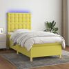 vidaXL Sommier &agrave; lattes de lit et matelas et LED Vert 100x200 cm Tissu