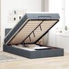 vidaXL Lit ottoman avec matelas et LED gris fonc&eacute; 90x200cm