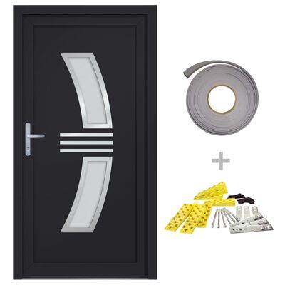 vidaXL Porte d'entrée anthracite 108x208 cm PVC