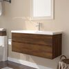 vidaXL Meuble lavabo avec bassin int&eacute;gr&eacute; Ch&ecirc;ne brun Bois d'ing&eacute;nierie