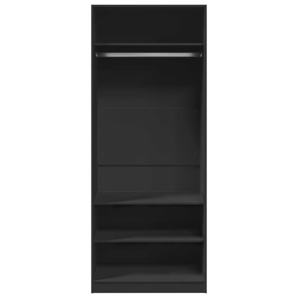 vidaXL Garde-robe noir 80x50x200 cm bois d'ing&eacute;nierie