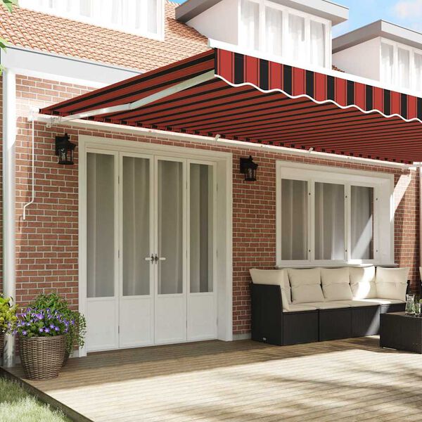 vidaXL Auvent R&eacute;tractable Orange et marron 600 &times; 300 cm