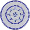 vidaXL Ensemble de bistro 3 pcs Carreaux c&eacute;ramiques Bleu et blanc