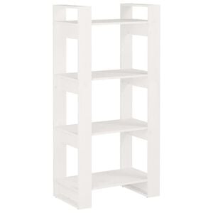 vidaXL Biblioth&egrave;que/S&eacute;parateur de pi&egrave;ce Blanc 60x35x125 cm Bois massif