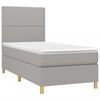 vidaXL Sommier &agrave; lattes de lit et matelas et LED Gris clair 100x200 cm