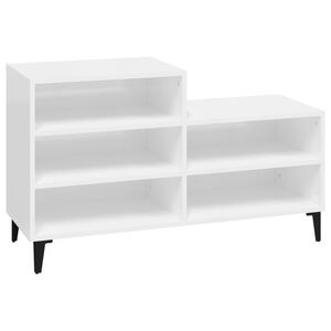 vidaXL Armoire &agrave; chaussure Blanc brillant 102x36x60 cm Bois ing&eacute;nierie