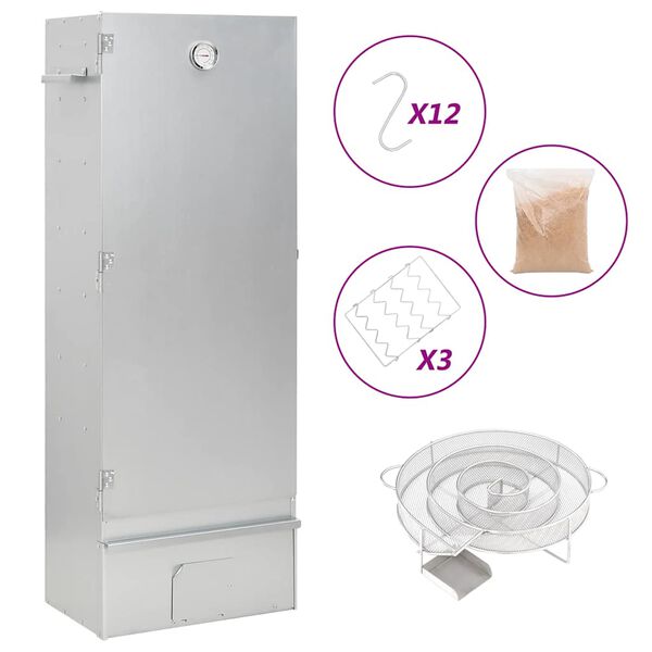 vidaXL Fumoir à four à BBQ générateur de fumée froide acier galvanisé