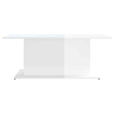 vidaXL Table basse blanc brillant 102x55,5x40 cm bois d'ingénierie